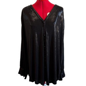 Smash + Tess Shimmering Black Button Down Shirt XL53